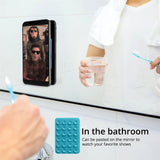 1x Suction Cup Wall Stand Mat Silicone Phone Holder Square Anti-Slip Case WHITE