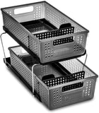 Madesmart 2-Tier Plastic Multipurpose Organizer with Divided Slide-Out Storage