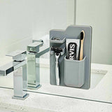 Toothbrush Holder Shower Space Organizer Silicone Bathroom Storage-Grey