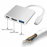 Type C to USB-C HDMI USB 3.0 Adapter Converter Cable 3 in 1 Hub For MacBook