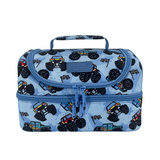 Sachi Insulated Double Decker Lunch Bag Tote Storage  Style 235 - Monster Trucks