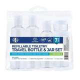 7 Pieces Set 1St Care Refillable Toiletry Travel Bottle and Jar