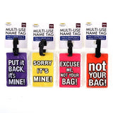 4PK Luggage Tag Travel ID Tags Plastic Address Name Label Bag School Backpack