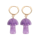 Amethyst Mushroom Earrings Jewellery Gift Powerful Stone Self-Courage
