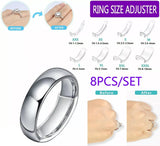 8Pcs Clear Ring Size Adjuster Set for Loose Rings 