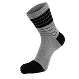 2 Pairs Mens Cotton Athletic Running Sports Socks Finger Toe Socks - Grey Black