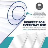 2PCE Tablecloth Protectors Clear Waterproof Reusable Home Master 130x175cm