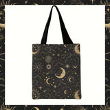Sun And Moon Printed Tote Bag Lightweight Yoga Pilates Shoulder Bag Meditation