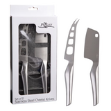 Set 2pcs Cheese Knives Stainless Steel w/ Satin Finish PIZZAZZ Picnic Kitchen