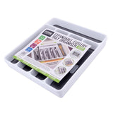 Organiser Drawer & Cutlery Tray Adjstable Extending 7 Sections Non-Slip - White
