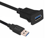 1M Car Dash Board Flush Mount USB 3.0 Male To Female Extension Panel Cable