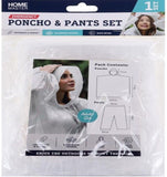 2PK Poncho & Pants Set Clear Emergency Kit Emergency Disposable Waterproof Rain