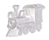 Silver Train Money Bank Box Baby Shower Christening Newborn Birthday Gift