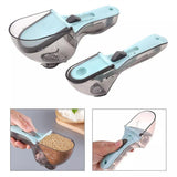 2pcs Measuring Spoons Baking Adjustable Plastic Scale Gauge Scoop Kitchen