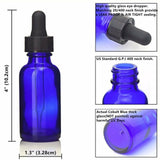 5PCS Blue Glass Liquid Dropper Reagent Eye Pipette Essential Oils Bottle Blue