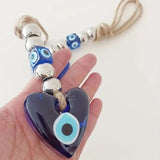 1pc HeartShaped Glass Blue Eyes Turkish Style Demon Eyes Pendant Home Protection