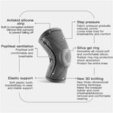 1 pair Knee Brace Knee Compression Sleeve Professional Sports Support Grey XL