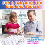 4PCE Dual Sided Jigsaw Puzzle With Colouring Pictures Party 42x28cm Assorted