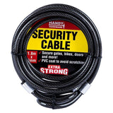 2PK Security Cable Steel Handy Hardware PVC Coated Heavy Duty Secure 1.8m x 6mm