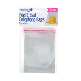 100x Peel & Seal Cellophane Bag Self Adhesive Clear Food Jewellery 8x8cm