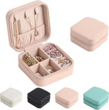 Mini Small Portable Travel Jewelry Organiser Box with Zipper Storage Case - PINK