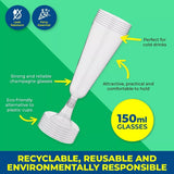 30PK Champagne Flutes Glasses Disposable Leak Resistant Party Central 150ml