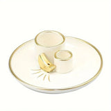 4in1 Ceramic Incense Burner with Palo Santo Base Perfect For Sage Candles Sticks