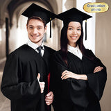 Graduation Hat Unisex Decorative Polyester Adult Graduation Tassel Cap for Bachelor Black