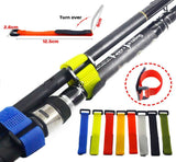 12x Fishing Rod Tie Strap Tackle Wrap Band Pole Holder Fastener Fish Accessory