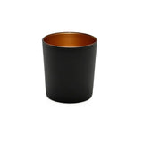 Set of 4 Luna Tumbler Glass Black & Gold Art Craft Glassware Drinkware 380ml