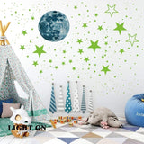435Pcs Wall Glow In The Dark Stars & Moon Stickers Decal Kids Nursery Bed Room
