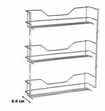 D.LINE 3 Tier Chrome Spice Rack - 18 Bottle Capacity Storage Shelf Layer