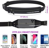 Slim Running Belt Fanny Women Men Phone Holder Runners Pouch Waist Belt Black