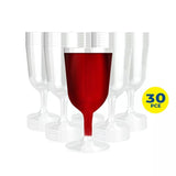 30PCE Wine Glasses Disposable Durable Leak Resistant Party Central  150ml