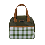 Lunch Bag Tote Insulated Cali Lunch Storage Container Olive Green Gingham
