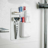 1PC Space Toothbrush Holder Shower Organizer Silicone Bathroom Storage Razor AU - White