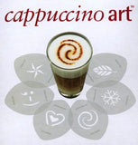 Set of 6 Aerolatte Cappuccino Art Stencils Cappuccino Hot Chocolate Fun Stencil