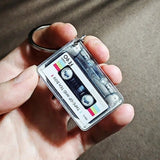 1PC Vintage Cassette Tape Design Retro Acrylic Keychain Keyring Gift
