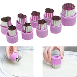 12Pcs Mini Fruit Vegetable Mold Cookie Shape Cutter Stainless Steel Mould Food