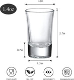 36pcs Clear Heavy Base Shot Glasses Whiskey Glass Set Barware Bar Drink 40ml