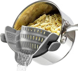 Strainer and Pasta Adjustable Silicone Clip on for Pots Pans Bowls Kitchen