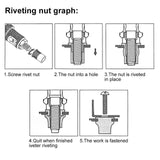 430pcs Rivet Nut Kit Riveter Gun Heavy Duty Riveting Rivets Nutsert Tool Rivnut