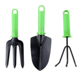 SET 3PCE Garden Hand Tool Set High Quality Comfortable Garden Greens Fork Trowel