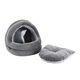 Paws & Claws Plush Cushion Velvet Cat Bed Cave With Toy