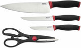 4 Piece Set Wiltshire Soft Touch Kitchen Knife and Kitchen Scissors