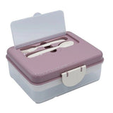 Melii Luxe Two Tier Bento Box with Utensils Kids Snack Bento Box - Pink