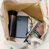 Blue Eye Printed Casual Versatile Linen Fabric Tote Bag Ethnic Style Yoga