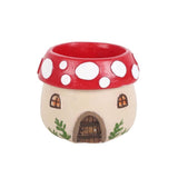 Mushroom House Resin Tealight Holder Meditation Decor