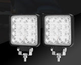 Lightfox 2x 4inch Osram Square LED Work Lights Flood Reverse Ute Truck 12V 24V