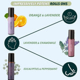 Set of 3 Folkessence Best Sleep Gift Pack Roll-On Essential Oils Fragrance 10ml